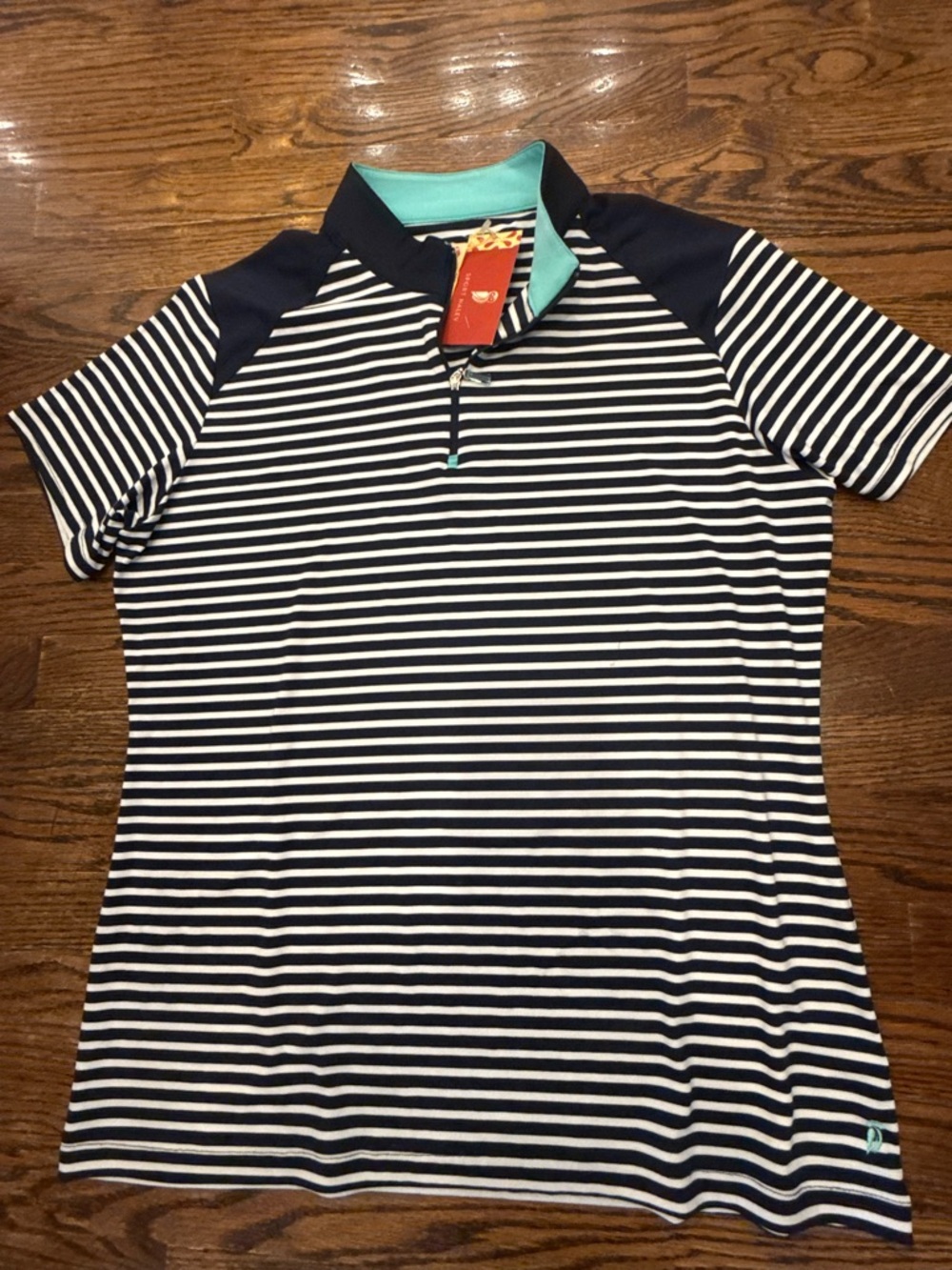 New WITH TAGS Women’s Golf Top ⛳️ Sport Haley Brand Striped 1/4 Zip Navy & White